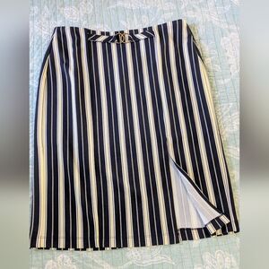 Cato Navy and White Striped Skirt. NWT. Size M